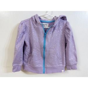 SOVEREIGN CODE Purple Paint Splatter Zippered Jacket 2T (1047)